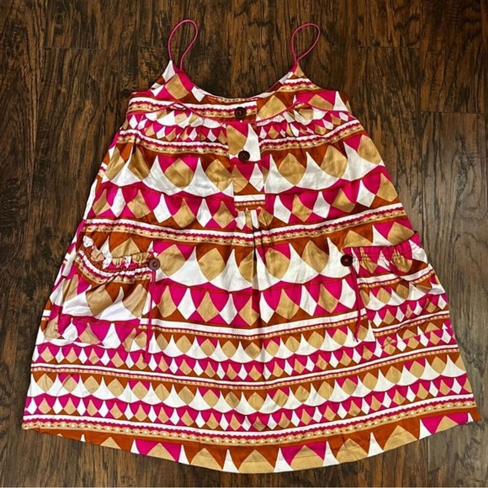 Diane Von Furstenberg Women’s Pink Geometric Silk Shift Dress Size 12 Vintage